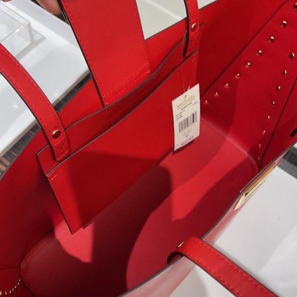 Michael Kors Manhattan Large Tote Leather Color Flame - Picture 11 of 16